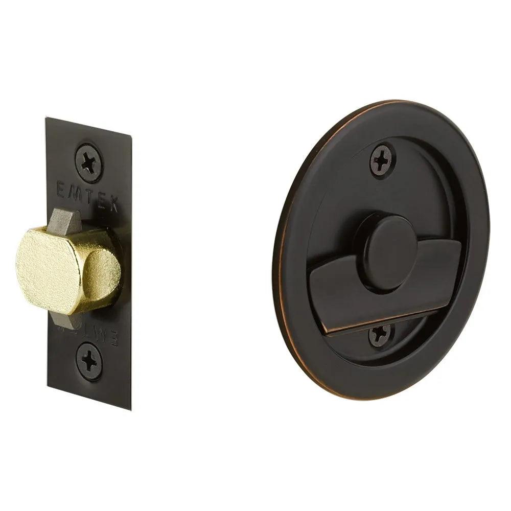 Emtek Privacy Round Pocket Door Tubular Lock Oil Rubbed Bronze
