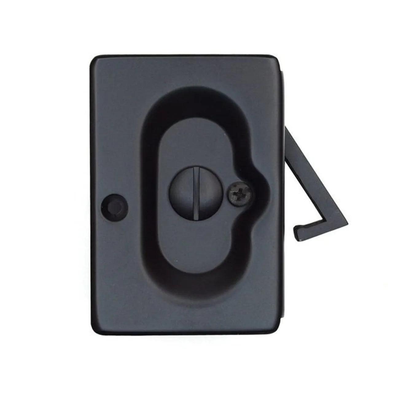 Emtek Privacy Standard Pocket Door Lock Flat Black