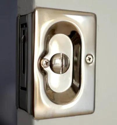 Emtek Privacy Standard Pocket Door Lock Lifetime Polished Nickel