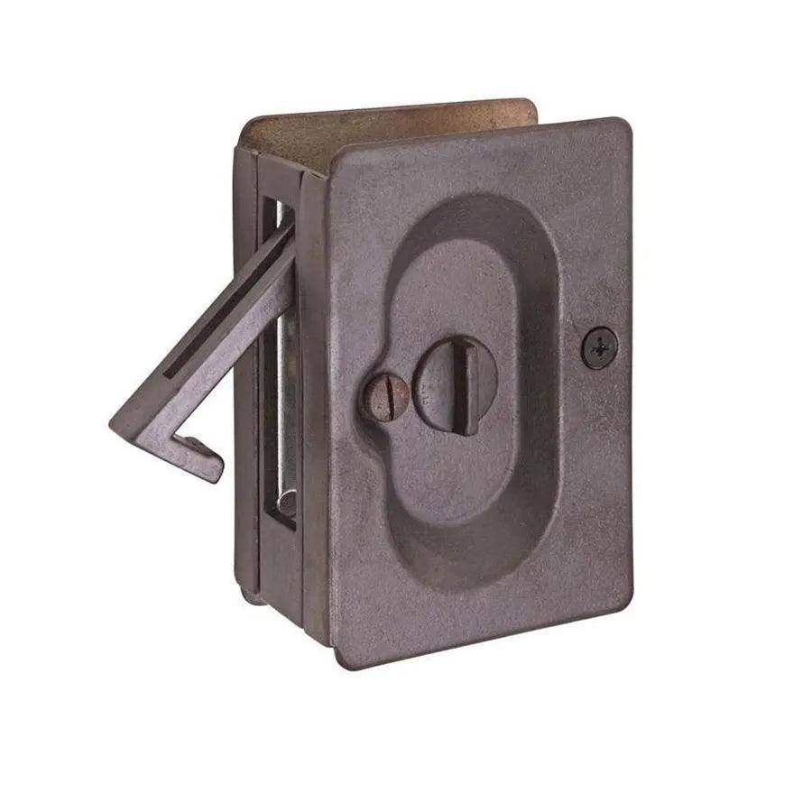 Emtek Privacy Standard Pocket Door Lock Medium Bronze Patina