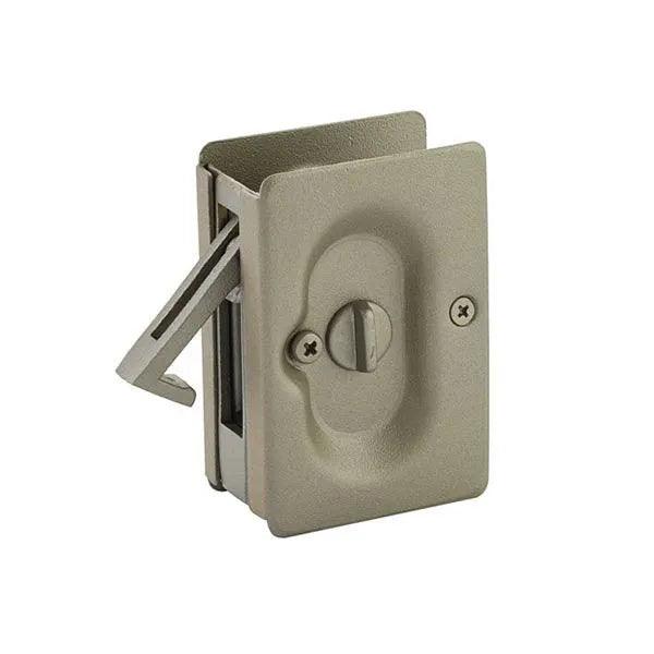 Emtek Privacy Standard Pocket Door Lock Tumbled White Bronze