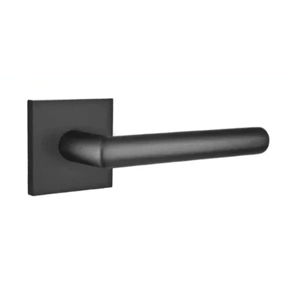Emtek Privacy Stuttgart Lever With Square Rosette Flat Black