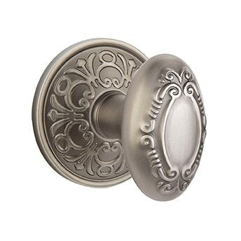 Emtek Victoria Knob with Lancaster Rosette in Pewter finish