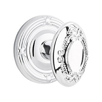 Emtek Victoria Knob with Ribbon & Reed Rosette in Polished Chrome finish