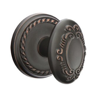 Emtek Victoria Knob with Rope Rosette in Oil Rubbed Bronze finish