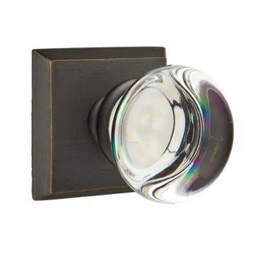 Emtek Providence Crystal Knob with #6 Rosette in Medium Bronze Patina finish