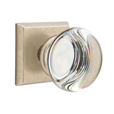 Emtek Providence Crystal Knob with #6 Rosette in Tumbled White Bronze finish