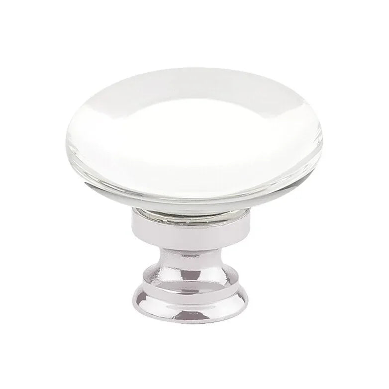 The Emtek Providence Glass Knob 1-3/4" Wide (1-1/2" Projection) in Lifetime Polished Nickel finish