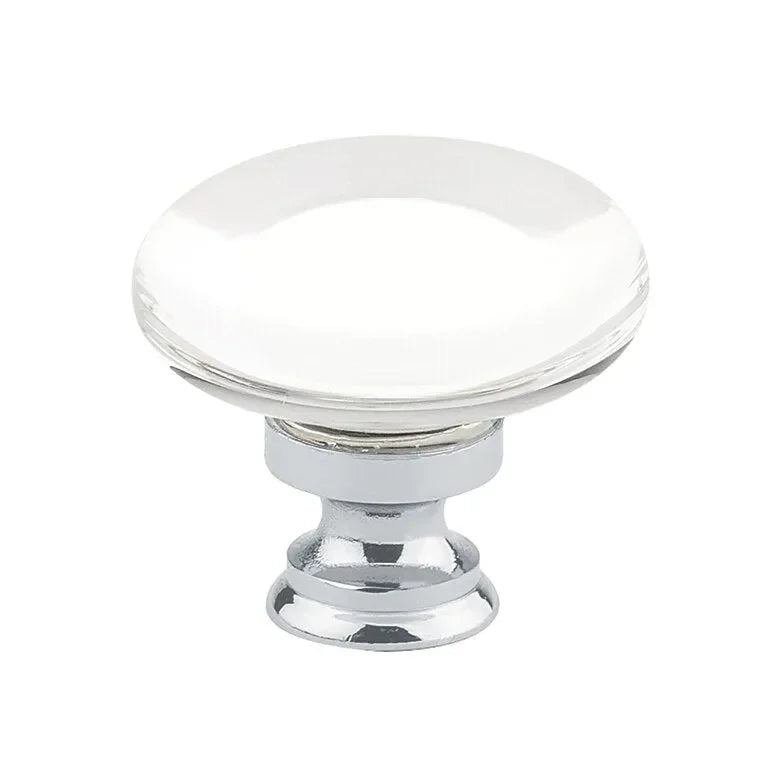 The Emtek Providence Glass Cabinet Knob in Polished Chrome finish