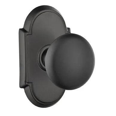 Emtek Providence Knob with #8 Rosette in Flat Black finish