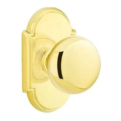 Emtek Providence Knob with #8 Rosette in Lifetime Polished Brass finish