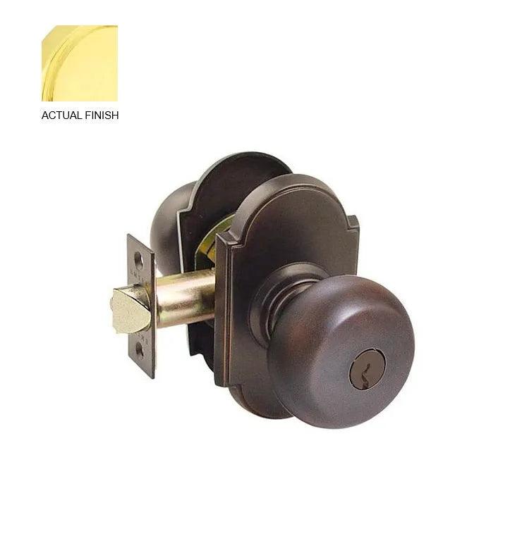 Emtek Providence Knob with #8 Rosette in Lifetime Polished Brass finish