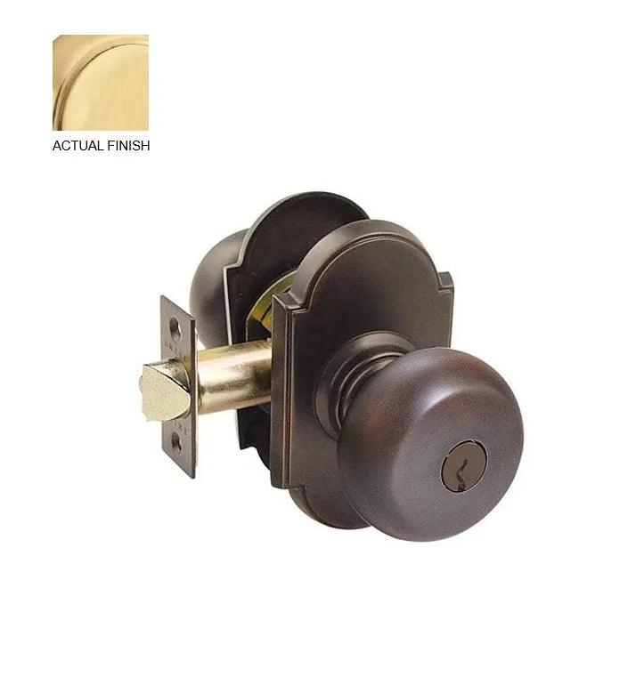 Emtek Providence Knob with #8 Rosette in Satin Brass finish