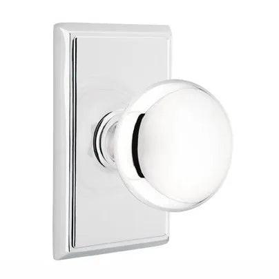 Emtek Providence Knob with Rectangular Rosette in Polished Chrome finish