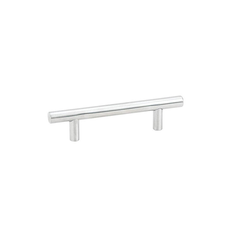 The Emtek Stainless Steel Bar Cabinet Pull, 5" Center to Center in Brushed Stainless Steel finish