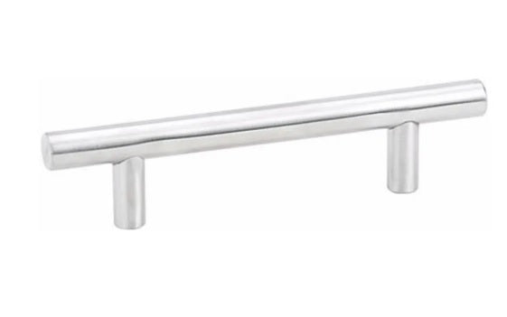 The Emtek Stainless Steel Bar Cabinet Pull, 6" Center to Center in Brushed Stainless Steel finish