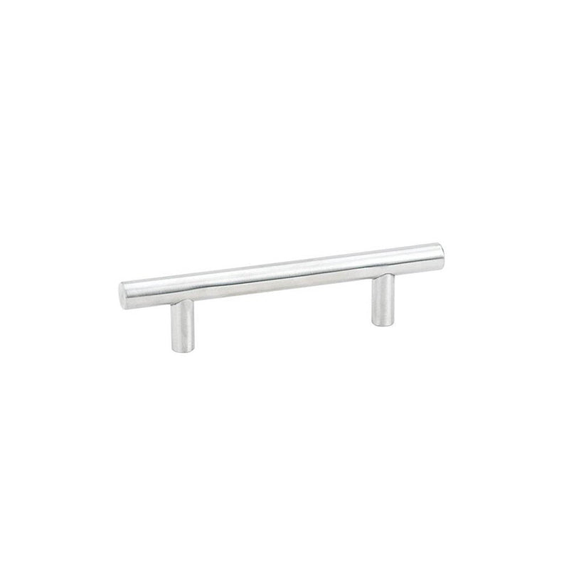 The Emtek Stainless Steel Bar Cabinet Pull, 8" Center to Center in Brushed Stainless Steel finish