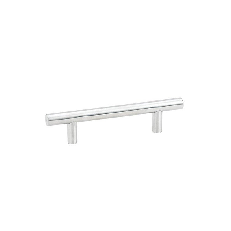 The Emtek Stainless Steel Bar Cabinet Pull, 12" Center to Center in Brushed Stainless Steel finish