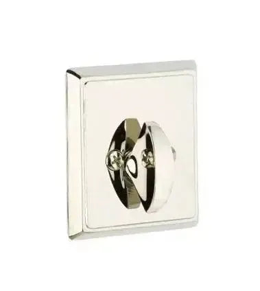 Emtek Rectangular Deadbolt, Single Sided in Lifetime Polished Nickel finish