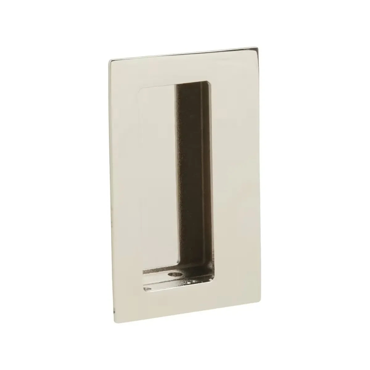 Emtek Rectangular Flush Pull with Offset Pocket Lifetime Polished Nickel