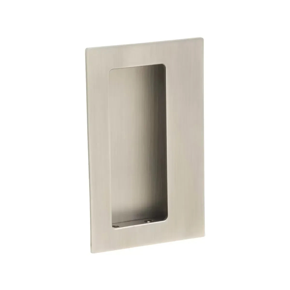 Emtek Rectangular Flush Pull with Offset Pocket Pewter