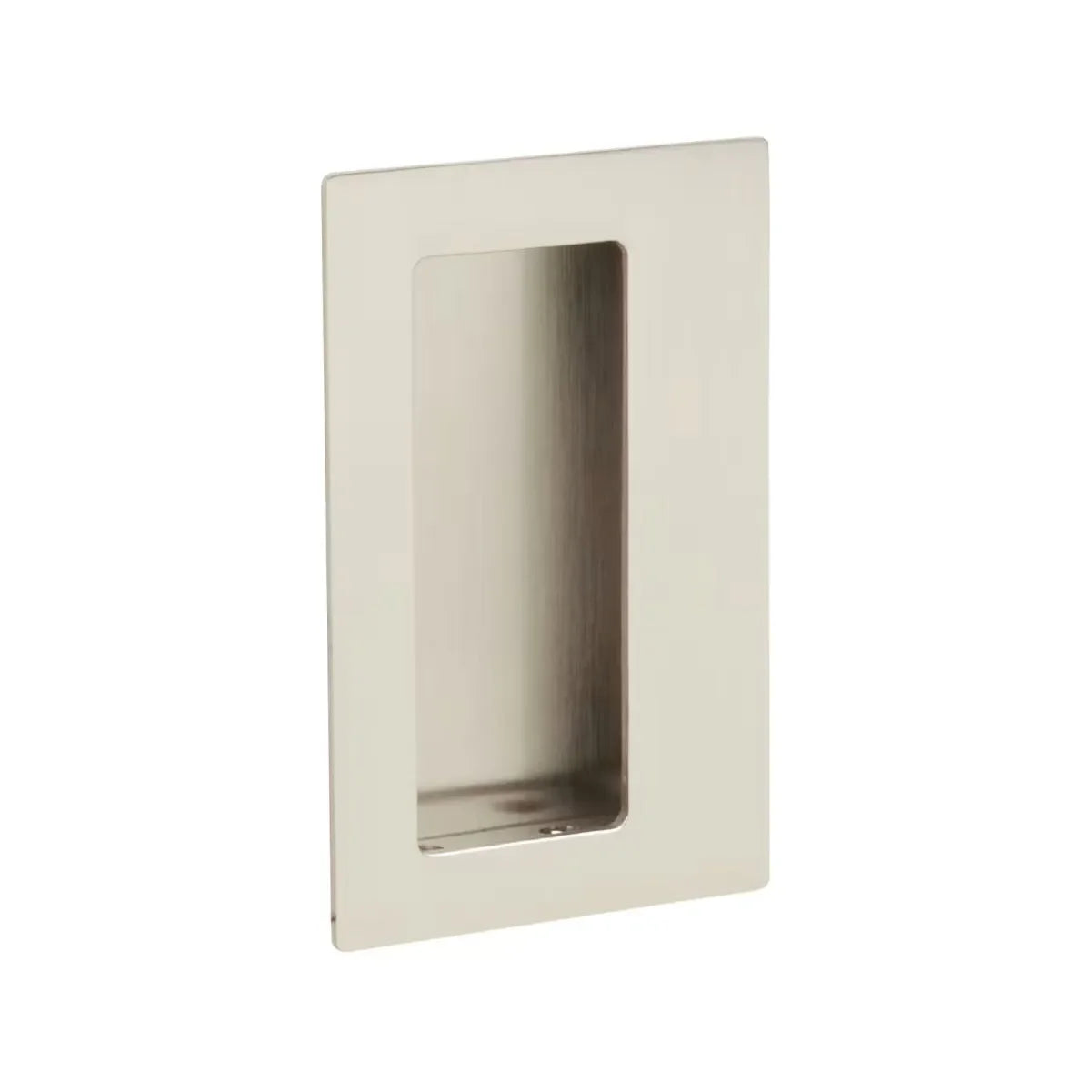 Emtek Rectangular Flush Pull with Offset Pocket Satin Nickel