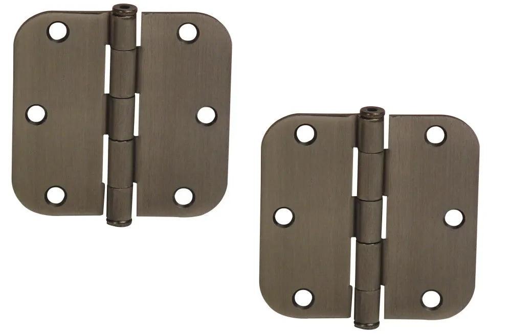 Emtek Residential Duty Solid Brass Plain Bearing Hinge, 3.5" x 3.5" with 5/8" Radius Corners in Oil Rubbed Bronze finish