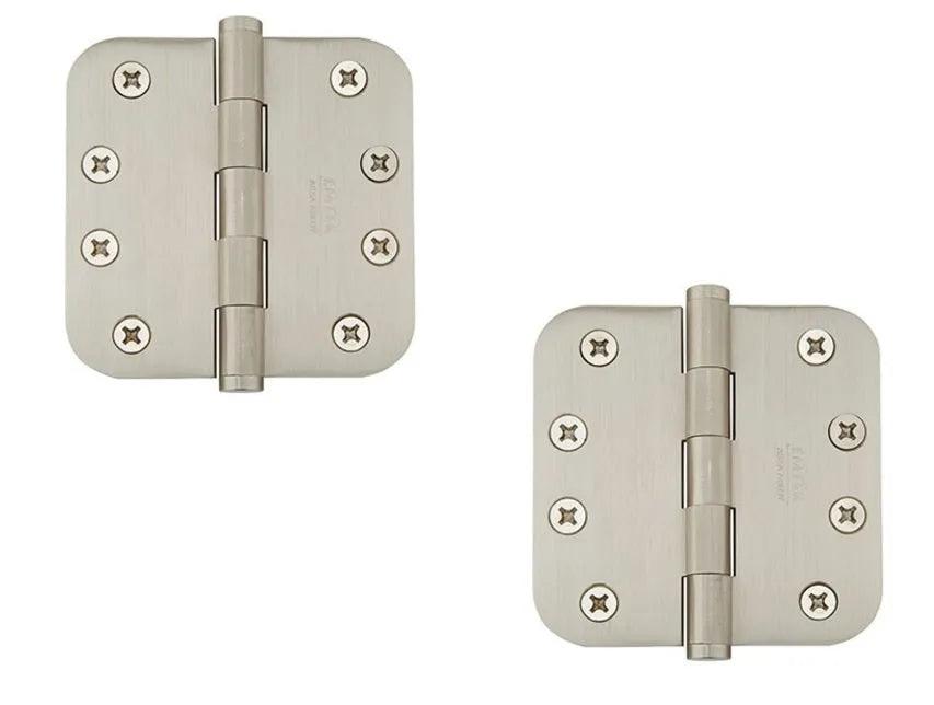 Emtek Residential Duty Solid Brass Plain Bearing Hinge, 4" x 4" with 5/8" Radius Corners in Satin Nickel finish