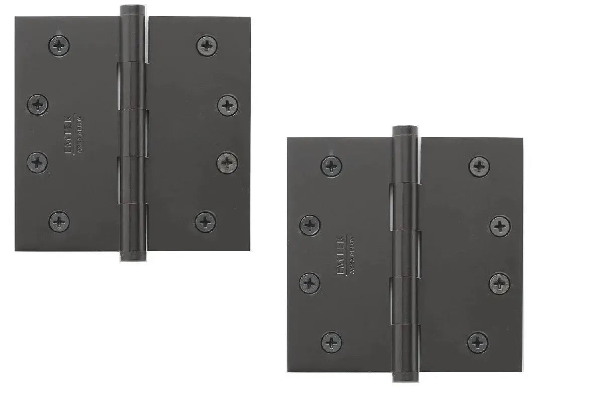EmtekEmtek Residential Duty Solid Brass Plain Bearing Hinge, 4" x 4" with Square Corners in 