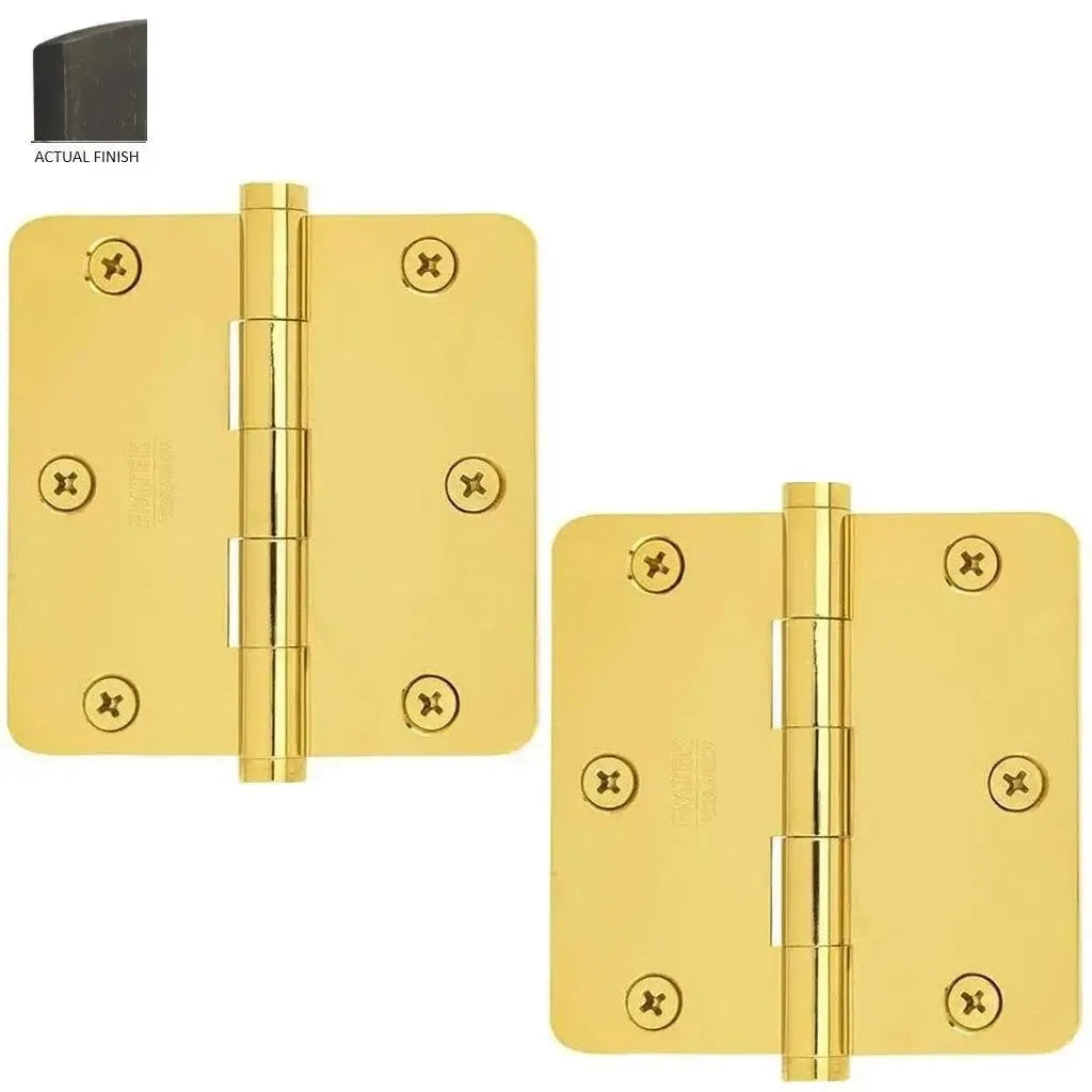 EmtekEmtek Residential Duty Steel Plain Bearing Hinge, 3.5" x 3.5" with 1/4" Radius Corners in 