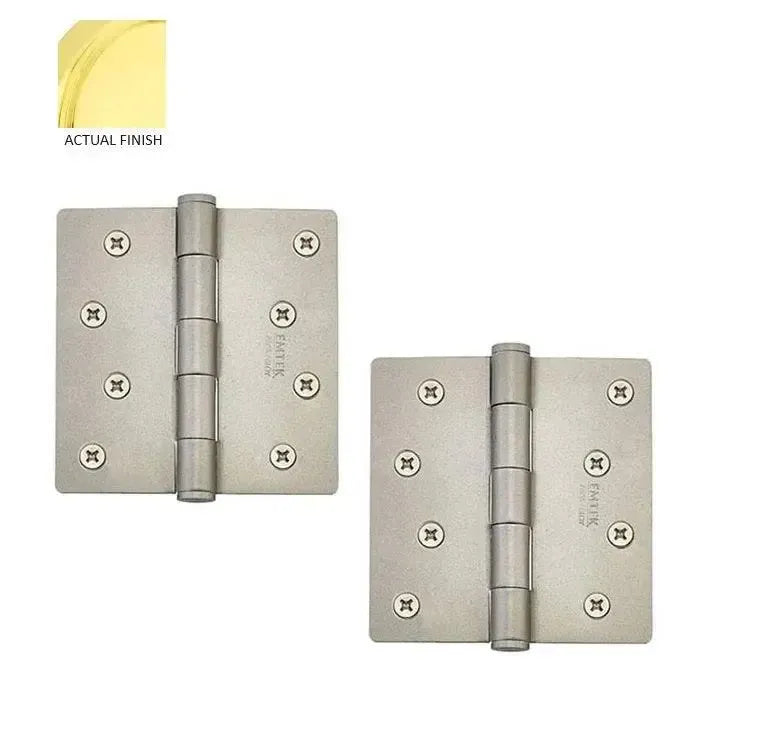 EmtekEmtek Residential Duty Steel Plain Bearing Hinge, 4" x 4" with 1/4" Radius Corners in 