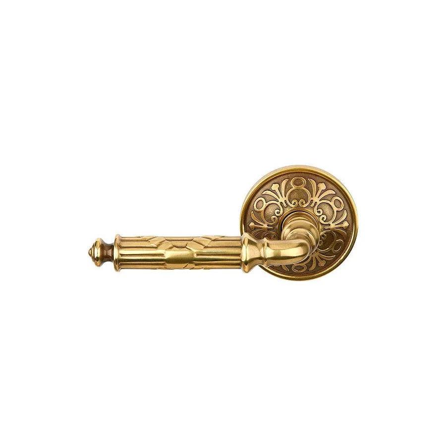 Emtek Ribbon & Reed Lever With Lancaster Rosette French Antique