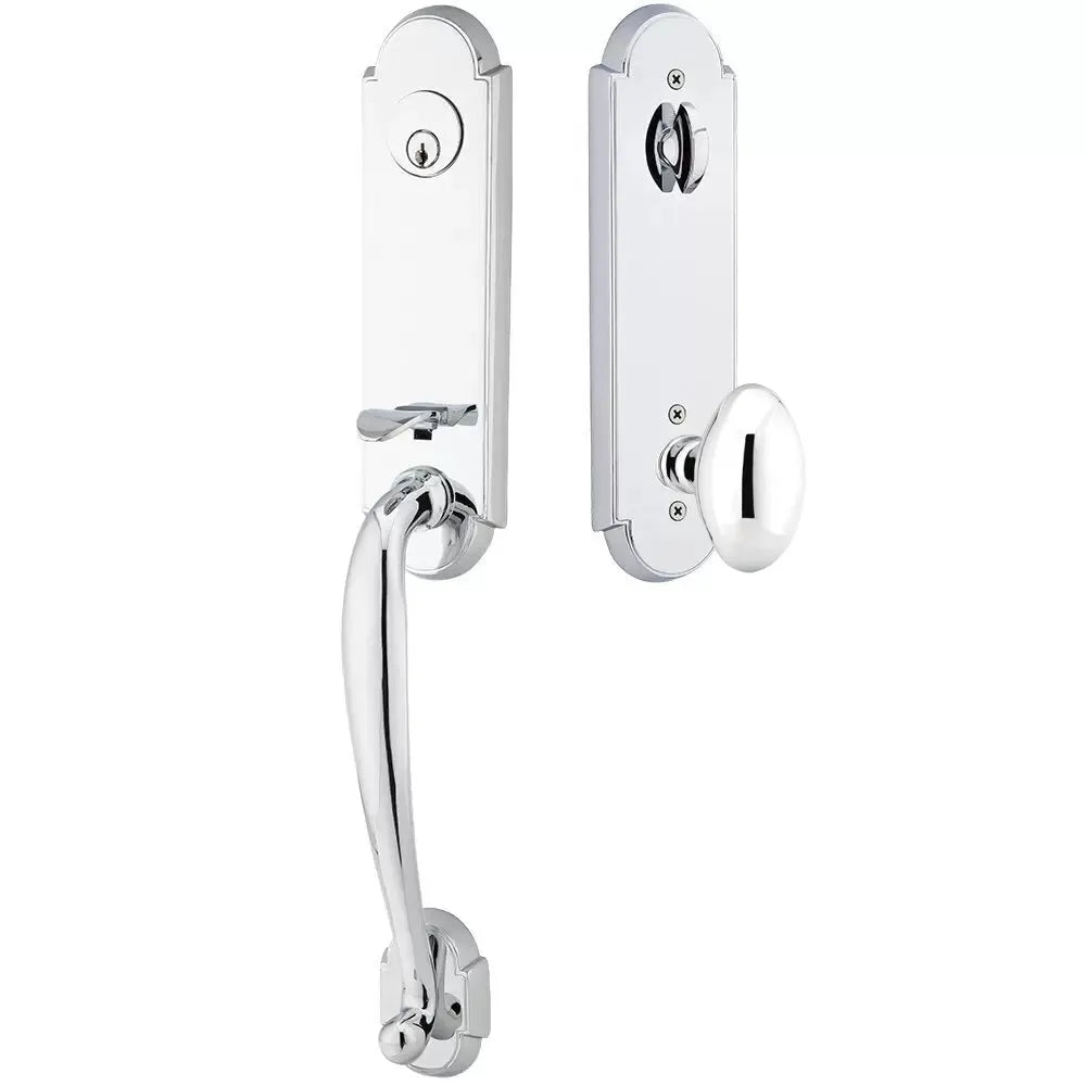 Emtek Richmond Tubular Handleset with Egg Knob in Polished Chrome finish