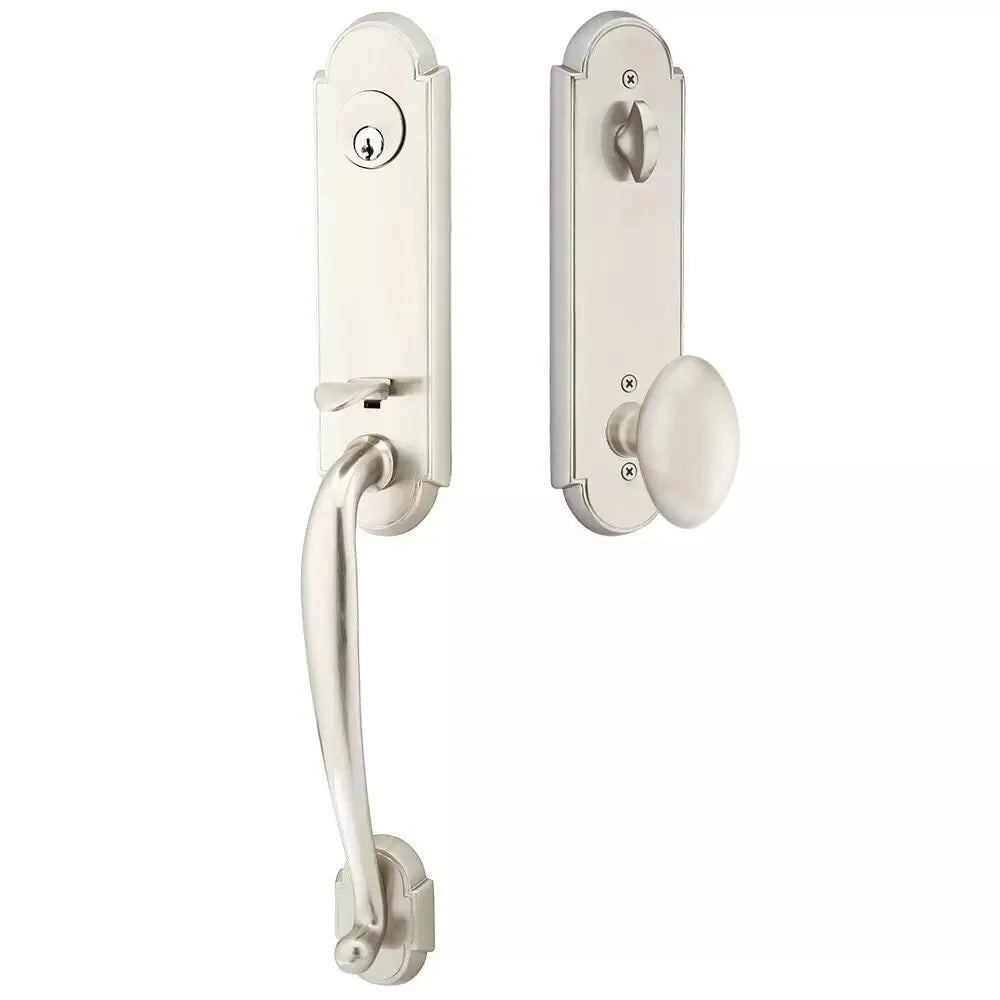 Emtek Richmond Tubular Handleset with Egg Knob in Satin Nickel finish