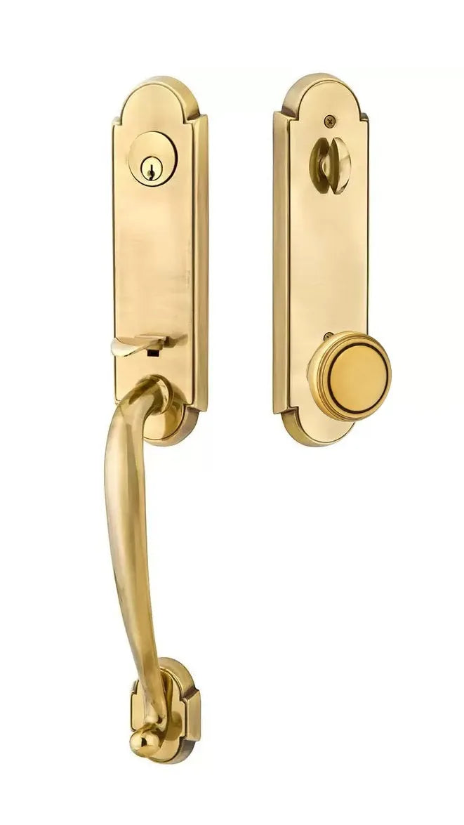 Emtek Richmond Tubular Handleset with Norwich Knob in French Antique finish