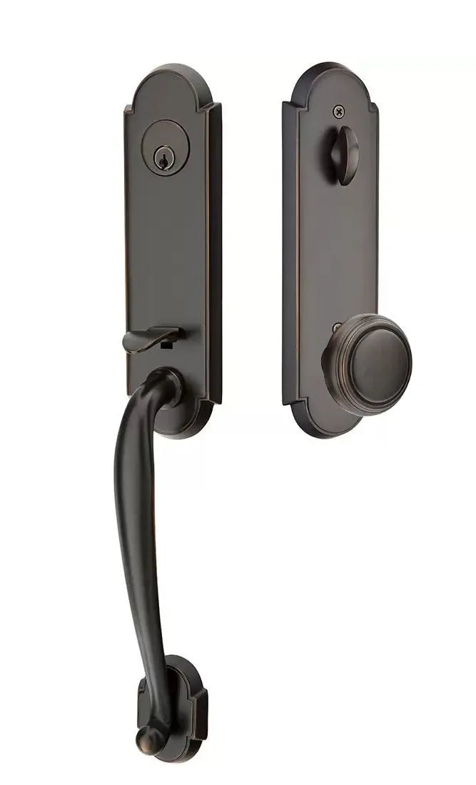 Emtek Richmond Tubular Handleset with Norwich Knob in Oil Rubbed Bronze finish