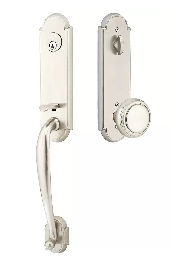 Emtek Richmond Tubular Handleset with Norwich Knob in Satin Nickel finish