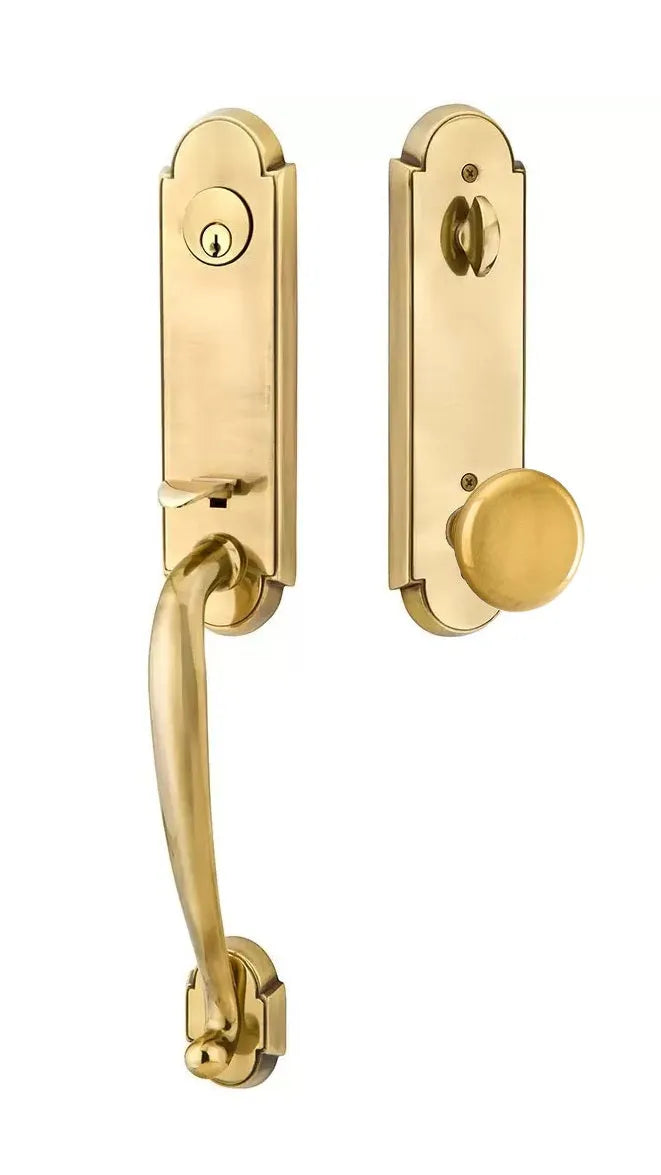 Emtek Richmond Tubular Handleset with Providence Knob in French Antique finish