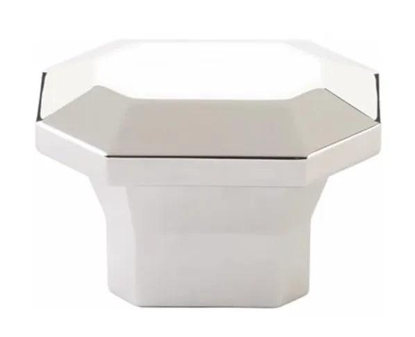 The Emtek Riviera Rectangle Knob in Polished Nickel finish