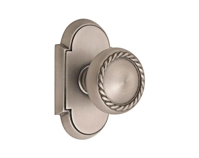 Emtek Rope Knob with #8 Rosette in Pewter finish