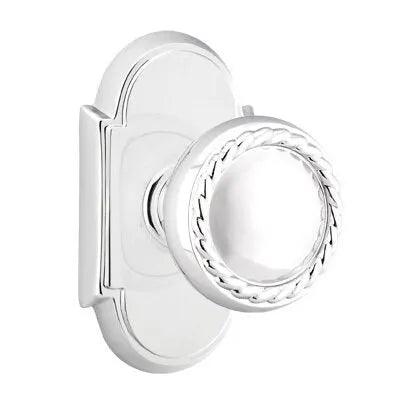 Emtek Rope Knob with #8 Rosette in Polished Chrome finish