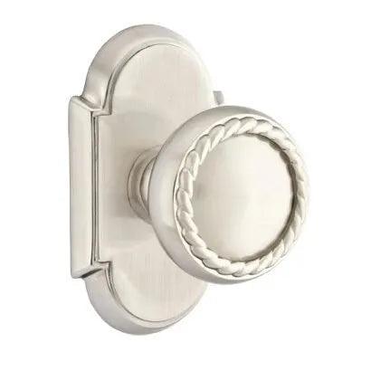 Emtek Rope Knob with #8 Rosette in Satin Nickel finish
