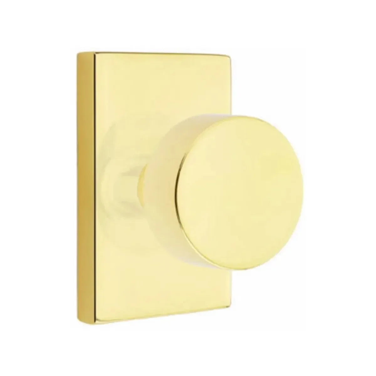 EmtekEmtek Round Knob With Modern Rectangular Rosette in 