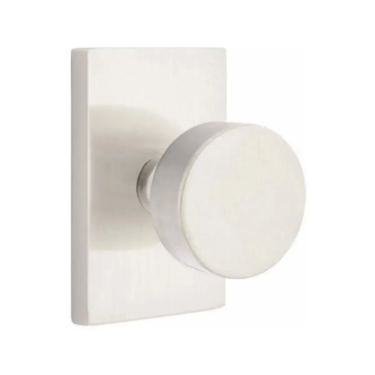EmtekEmtek Round Knob With Modern Rectangular Rosette in 