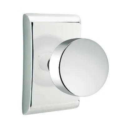 Emtek Round Knob with Neos Rosette in Polished Chrome finish