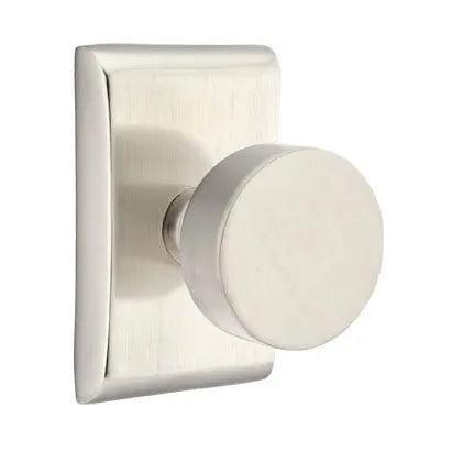 Emtek Round Knob with Neos Rosette in Satin Nickel finish
