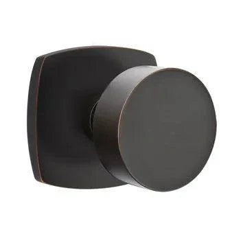 Emtek Round Knob With Urban Modern Rosette Oil Rubbed Bronze