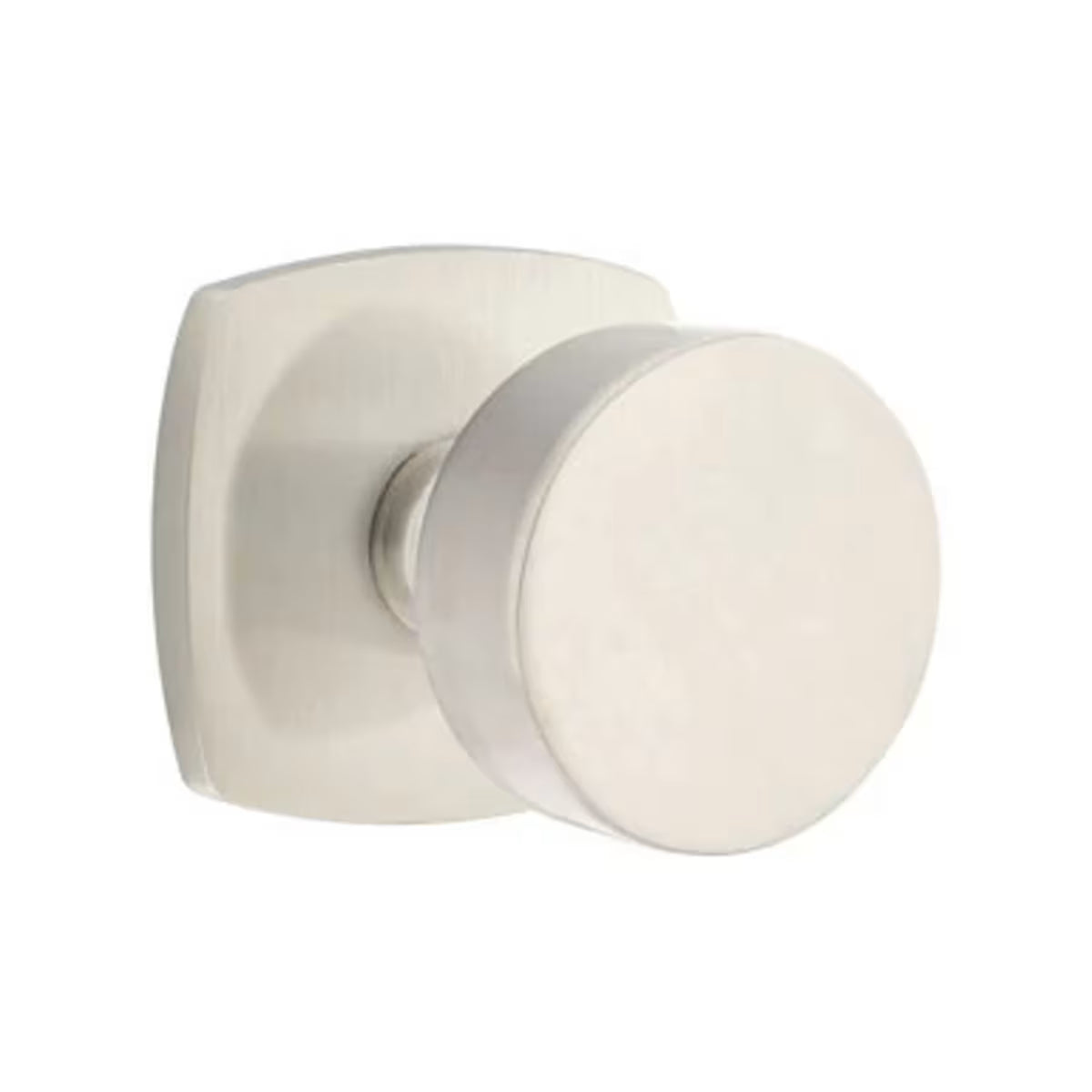 Emtek Round Knob With Urban Modern Rosette in Satin Nickel finish