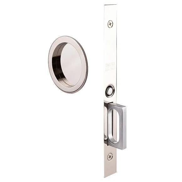 Emtek Round Pocket Door Mortise Lock Lifetime Polished Nickel