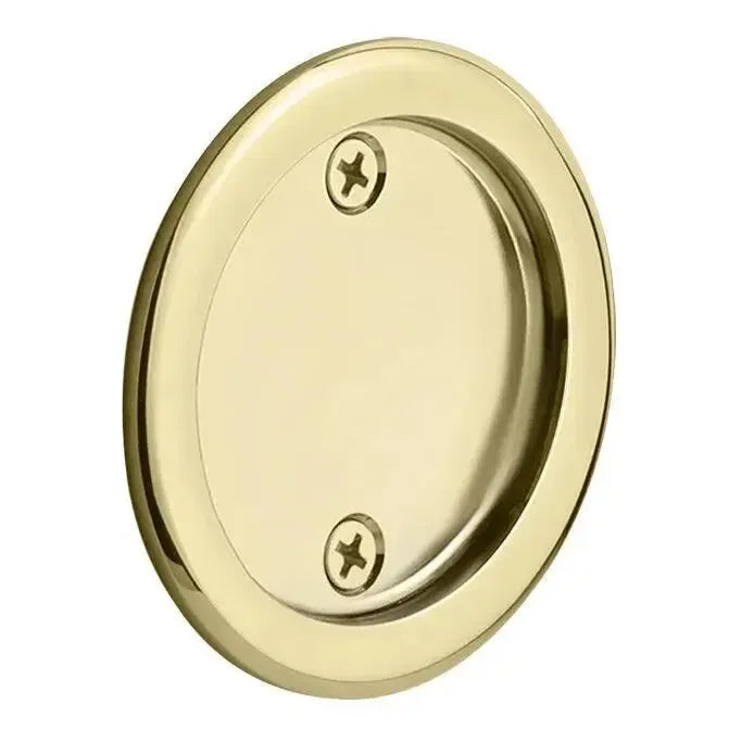 Emtek Dummy Round Pocket Door Tubular Lock-For Double Door Application in Polished Brass finish